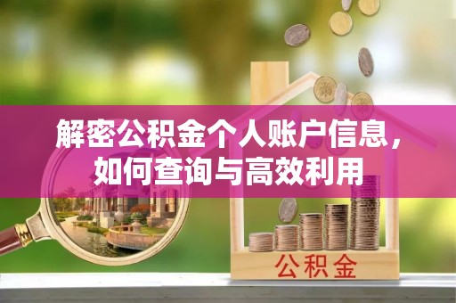 梅山解密公积金个人账户信息，如何查询与高效利用