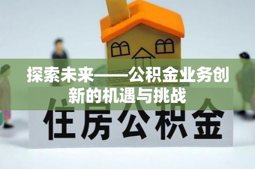 梅山探索未来——公积金业务创新的机遇与挑战