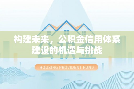 梅山构建未来，公积金信用体系建设的机遇与挑战